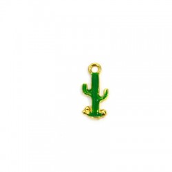 Zamak Charm Cactus w/ Enamel 10x16mm