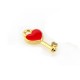 Zamak Lucky Charm Key Heart w/ Enamel 6x16mm