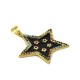 Enameled Brass Charm Star with Zircon 27mm