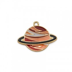 Charm Planète en Zamak Émaillé 20 x 30 mm