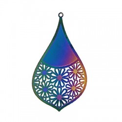 Stainless Steel Pendant Teardrop 56x35mm