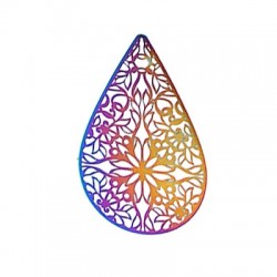 Pendentif Goutte 52x35mm en Acier Inoxydable