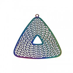 Colgante de Acero Inoxidable Filigrana Triángulo 38x40mm