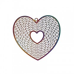 Ciondolo in Acciaio Inossidabile Cuore Filigrana 42x21mm