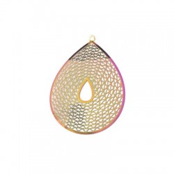 Stainless Steel Pendant Teardrop 45x35mm