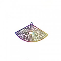 Colgante de Acero Filigrana Abanico 30x50mm