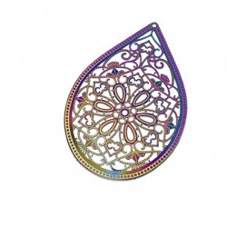 Ciondolo in Acciaio Inossidabile Goccia Filigrana 45x32mm