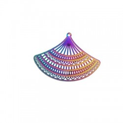 Pendentif Fan 53x35mmen Acier Inoxydable