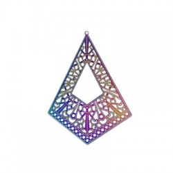 Colgante de Acero Filigrana Pirámide 58x45mm