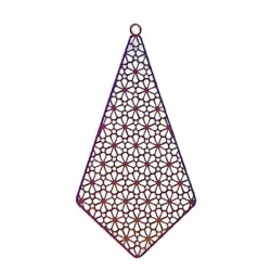 Ciondolo in Acciaio Inossidabile Geometrico e Fiori 58x32mm