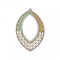 Stainless Steel Pendant Teardrop 55x39mm