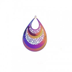 Pendentif Goutte 54x38mm en Acier Inoxydable