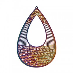 Pendentif Goutte 78x50mm en Acier Inoxydable
