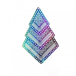 Colgante de Acero Inoxidable Triangular Geométrico 79x46mm