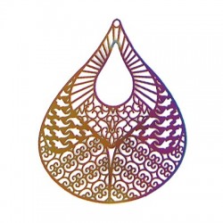 Ciondolo in Acciaio Inossidabile Filigrana Goccia 67x53mm