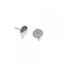 Steel Earring Part with Loop 10mm