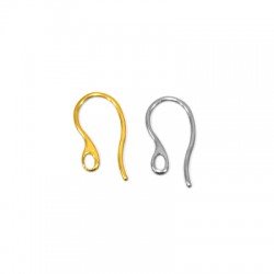 Stainless Steel 304 Earring Hook w/ Loop 12x22.5mm