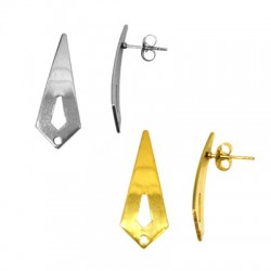 Stainless Steel 304 Earring Geometric with Loop 11x28mm