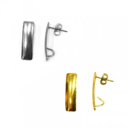 Stainless Steel 304 Earring Rectangular with Loop 18mm