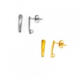 Stainless Steel 304 Earring Bar with Loop 3x10mm