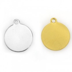 Stainless Steel 304 Charm Round 20mm/1mm Ø1.8mm