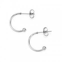 Stainless Steel 304 Earring Round w/ Ball 15mm