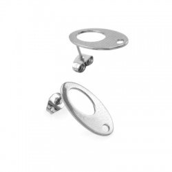 Stainless Steel 304 Earring Oval 10x19mm