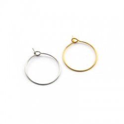 Stainless Steel 304 Earring Round 20mm/07.mm