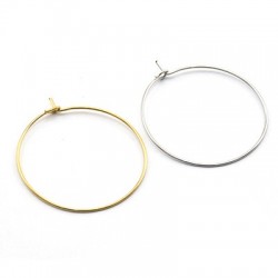 Stainless Steel 304 Earring Round 30mm/07.mm