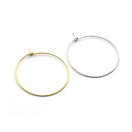 Stainless Steel 304 Earring Round 30mm/07.mm