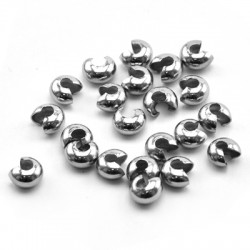 Caches Perles 6x4mm en Acier Inoxydable 304