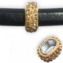 Zamak Ovale Regaliz avec Strass 25 x 18 mm Ø 7 x 10.7 mm