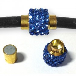 Fermoir Magnétique en Laiton avec Strass 12 x 15.5 mm Ø 5.5 mm