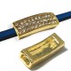 Zamak Rectangular Slider with Rhinestones 25x8mm Ø2.5x5mm
