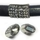Cierre Magnetico de Zamak Tubo con Strass 23x14mm (Ø12x7mm)