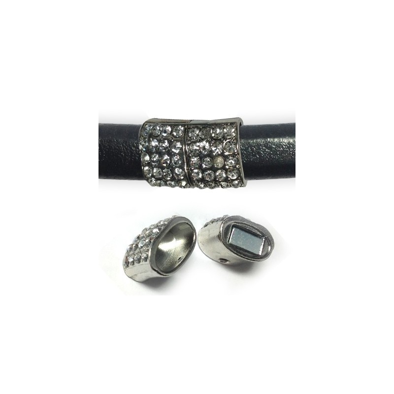 Z/A Rectangular Clasp with Rhinestones 23x14mm (Ø 12x7mm