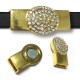 Z/A Magnet Oval Clasp with Rhinestones 41x18mm (Ø 11χ4mm)