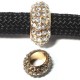 Passante in Metallo Zama Ovale con Strass 23x20mm (Ø14x10mm)