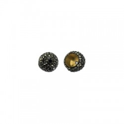 Metal Cap 13x12mm with Strass (Ø 8mm)