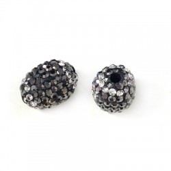 Perlina Ovale con Strass 10x13mm