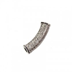 Pasador Tubo de Metal Latón con Strass 27mm (Ø3.2mm)