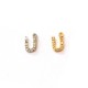 Zircon Brass Charm Horseshoe 6x7mm