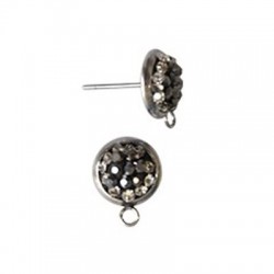 Brass Earring w/ Marcasite Stones 10mm