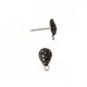 Brass Earring Teardrop Marcasite with Loop 7x9mm