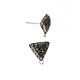 Boucle D'Oreille en Laiton Triangulaire avec Boucle et Pierres de Marcassite 12 mm