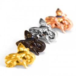 Perle en Laiton avec Zircone en Forme D'Éléphant 12 x 15 mm