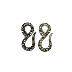 Embout en Zamak « S » avec Strass 11 x 18 mm