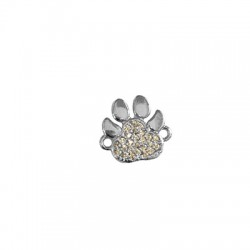 Brass Connector Paw Print w/ Zircon13x12mm