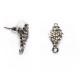 Zamak Earring with Loop and Rhinestones 8x17mm