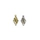Zircon Brass Charm Rhombus 9x16mm